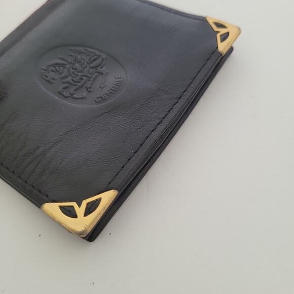Leonardo Cenbale Vintage Wallet Black Coin Case Holder PouchLeather Compact Mini - Picture 8 of 8